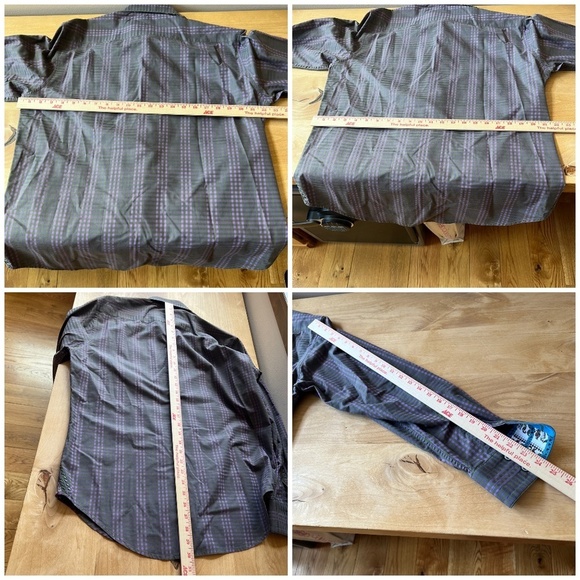 ROBERT GRAHAM SHIRT M CONTRAST CUFF COLLAR CHECK CASUAL LUXURY BOLD EMBROIDERED - Picture 12 of 13